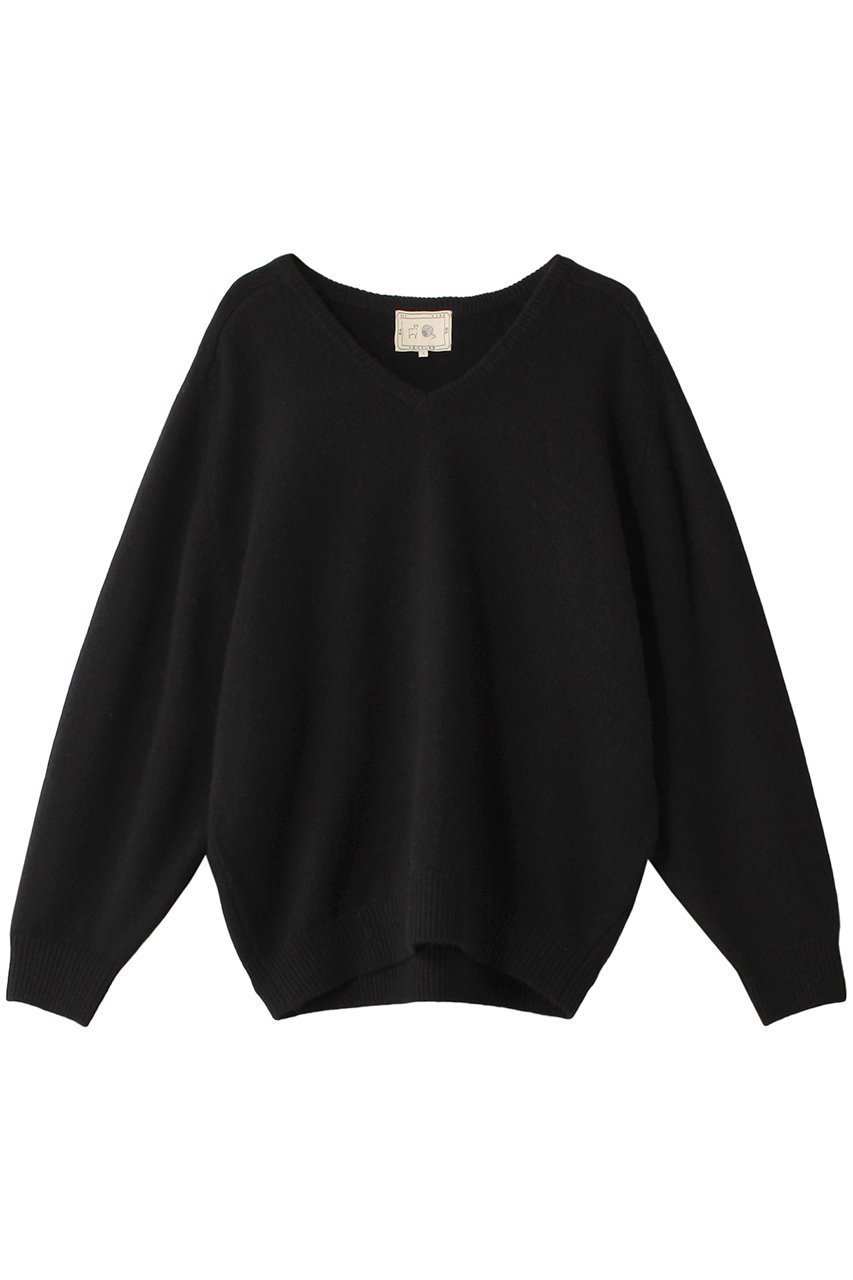 【デミーリー/DEMYLEE】のJOVIE カシミヤ ハイVネックニットプルオーバー インテリア・キッズ・メンズ・レディースファッション・服の通販 founy(ファニー) 　ファッション　Fashion　レディースファッション　Fashion for Women　トップス・カットソー　Cut & Sew Tops　ニット　Knit Tops & Sweaters　カジュアルプルオーバー・ニットトップス　Pullovers & Knit Tops / Casual Pullovers　Vネックトップス　V-Neck Tops / V-Cut Neckline Shirts　シンプル　Simple, Minimal　バランス　Balance, Style Balance　エレガント 上品　Elegant　今季　This Season, Current Season　定番　Standard, Basic Item　ブラック|ID: prp329100004131685 ipo3291000000032964637