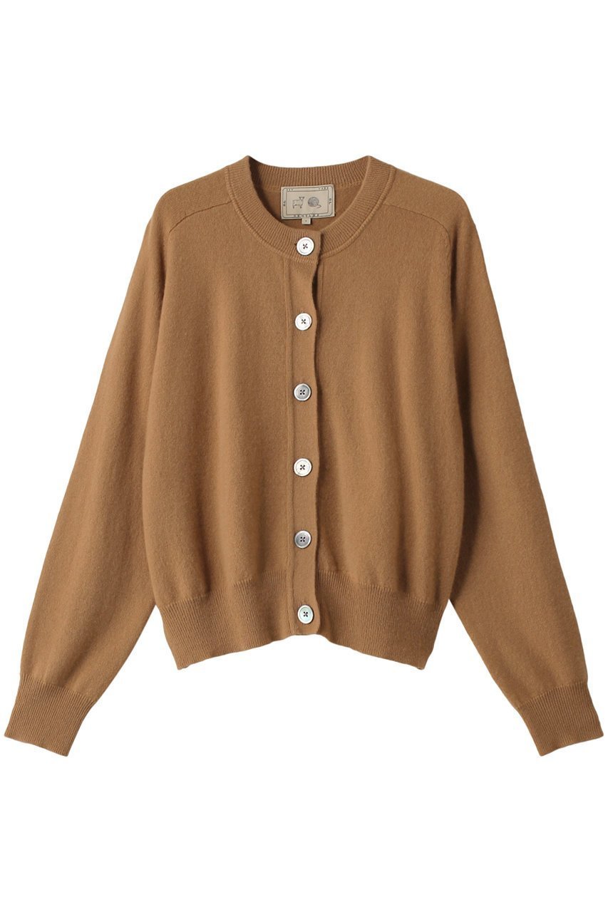 【デミーリー/DEMYLEE】のGWEN カシミヤ クルーネックニットカーディガン インテリア・キッズ・メンズ・レディースファッション・服の通販 founy(ファニー) 　ファッション　Fashion　レディースファッション　Fashion for Women　トップス・カットソー　Cut & Sew Tops　ニット　Knit Tops & Sweaters　カーディガン・羽織り　Layered Style Cardigans　なめらか　Smooth, Silky Texture　カーディガン　Cardigan, Knitwear　シンプル　Simple, Minimal　エレガント 上品　Elegant　定番　Standard, Basic Item　A/W・秋冬　Autumn/Winter　キャメル|ID: prp329100004131687 ipo3291000000035372373