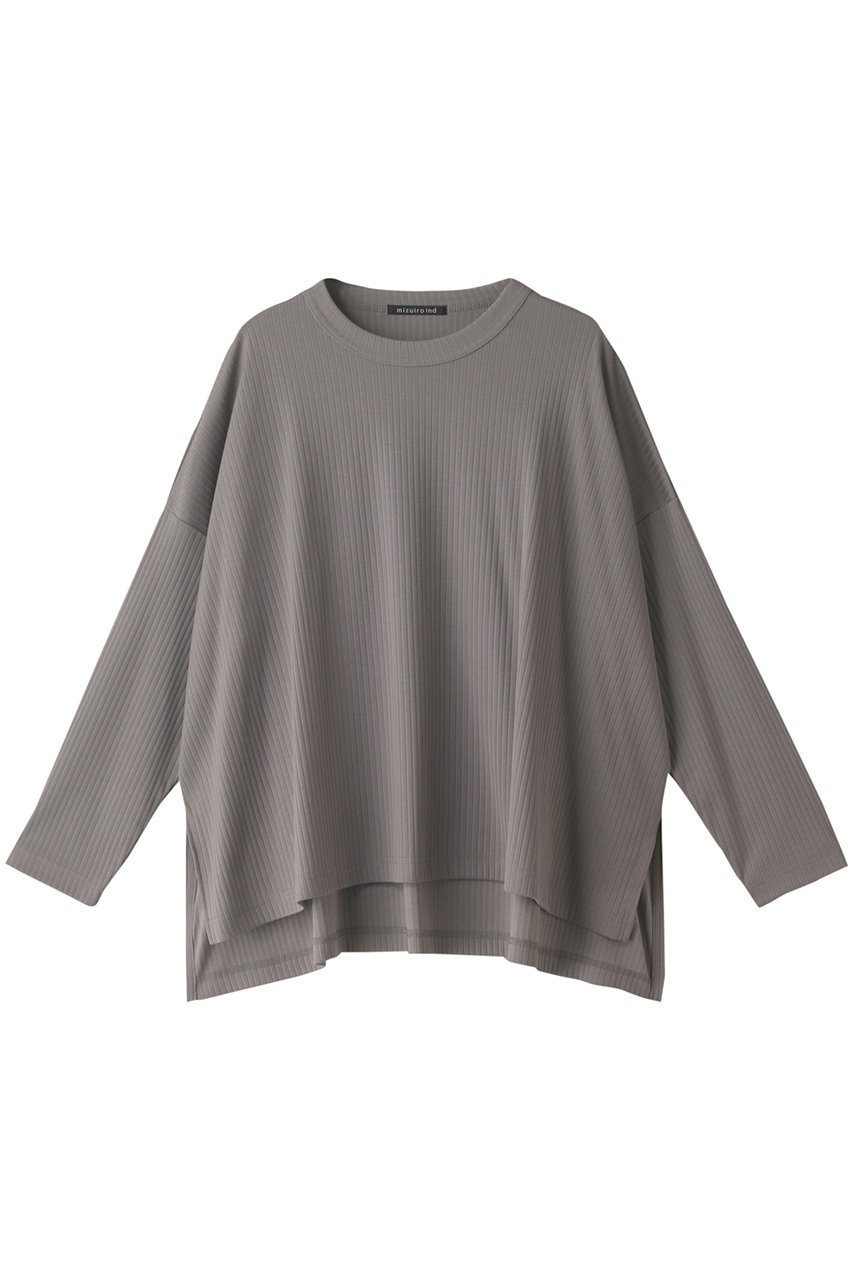 【ミズイロ インド/mizuiro ind】のcrew neck wide T Tシャツ インテリア・キッズ・メンズ・レディースファッション・服の通販 founy(ファニー) 　ファッション　Fashion　レディースファッション　Fashion for Women　トップス・カットソー　Cut & Sew Tops　シャツ・ブラウス・オフィスカジュアル　Elegant Blouses & Button-Ups　ロングTシャツ・Tシャツ　Longline T-Shirts & Tees　カットソー・ベーシックTシャツ　Cut-and-Sewn Tops / Stretch Tees & Basics　シンプル　Simple, Minimal　ストライプ　Stripe, Striped Pattern　スリット　Slit, Slit Detail　スリーブ　Sleeve, Long Sleeve / Short Sleeve　ロング　Long, Long-Length　長袖　Long Sleeve, Full Sleeve　l.gray|ID: prp329100004131704 ipo3291000000032847462