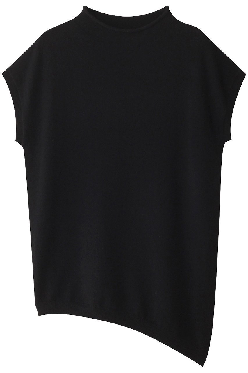 【エステータ/esteta】のアシンメトリーニット インテリア・キッズ・メンズ・レディースファッション・服の通販 founy(ファニー) 　ファッション　Fashion　レディースファッション　Fashion for Women　トップス・カットソー　Cut & Sew Tops　ニット　Knit Tops & Sweaters　カジュアルプルオーバー・ニットトップス　Pullovers & Knit Tops / Casual Pullovers　おすすめ　Recommended / Our Picks　スタイリッシュ　Stylish, Fashionable　モックネック　Mock Neck, Short Turtleneck　エレガント 上品　Elegant　ブラック|ID: prp329100004131731 ipo3291000000032935040