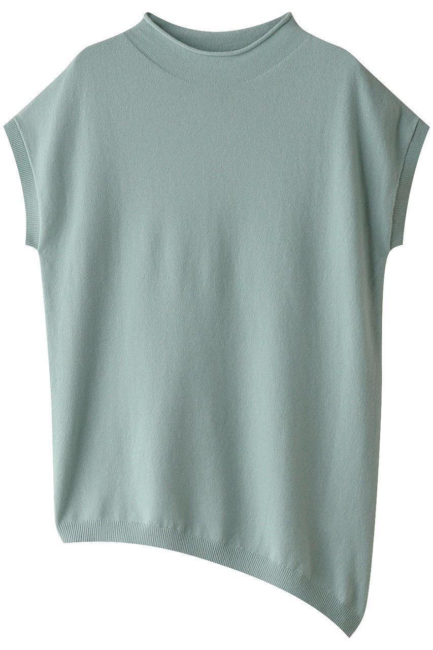 【エステータ/esteta】のアシンメトリーニット インテリア・キッズ・メンズ・レディースファッション・服の通販 founy(ファニー) 　ファッション　Fashion　レディースファッション　Fashion for Women　トップス・カットソー　Cut & Sew Tops　ニット　Knit Tops & Sweaters　カジュアルプルオーバー・ニットトップス　Pullovers & Knit Tops / Casual Pullovers　おすすめ　Recommended / Our Picks　スタイリッシュ　Stylish, Fashionable　モックネック　Mock Neck, Short Turtleneck　エレガント 上品　Elegant　セージグリーン|ID: prp329100004131731 ipo3291000000032935049