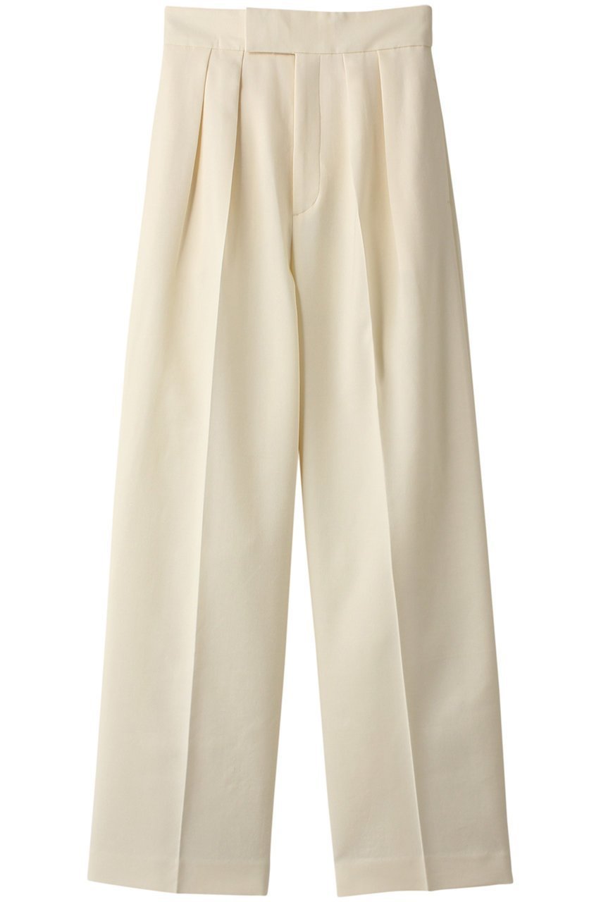 【エステータ/esteta】のウールダブルクロスパンツ インテリア・キッズ・メンズ・レディースファッション・服の通販 founy(ファニー) 　ファッション　Fashion　レディースファッション　Fashion for Women　パンツ　Pants & Trousers　なめらか　Smooth, Silky Texture　ストレート　Straight, Straight Cut　ダブル　Double, Double-Breasted　ワイド　Wide, Wide Fit　アイボリー|ID: prp329100004131733 ipo3291000000032936874