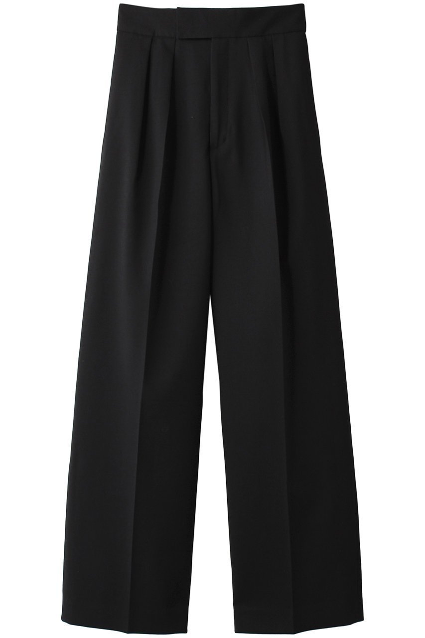 【エステータ/esteta】のウールダブルクロスパンツ インテリア・キッズ・メンズ・レディースファッション・服の通販 founy(ファニー) 　ファッション　Fashion　レディースファッション　Fashion for Women　パンツ　Pants & Trousers　なめらか　Smooth, Silky Texture　ストレート　Straight, Straight Cut　ダブル　Double, Double-Breasted　ワイド　Wide, Wide Fit　ブラック|ID: prp329100004131733 ipo3291000000032936883