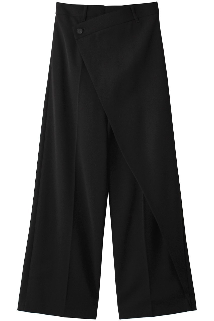 【エステータ/esteta】のウールギャバジンワイドラップパンツ インテリア・キッズ・メンズ・レディースファッション・服の通販 founy(ファニー) 　ファッション　Fashion　レディースファッション　Fashion for Women　パンツ　Pants & Trousers　シンプル　Simple, Minimal　ラップ　Wrap, Wrap Design　ワイド　Wide, Wide Fit　再入荷　Restock / Back in Stock　定番　Standard, Basic Item　ブラック|ID: prp329100004131737 ipo3291000000035054758