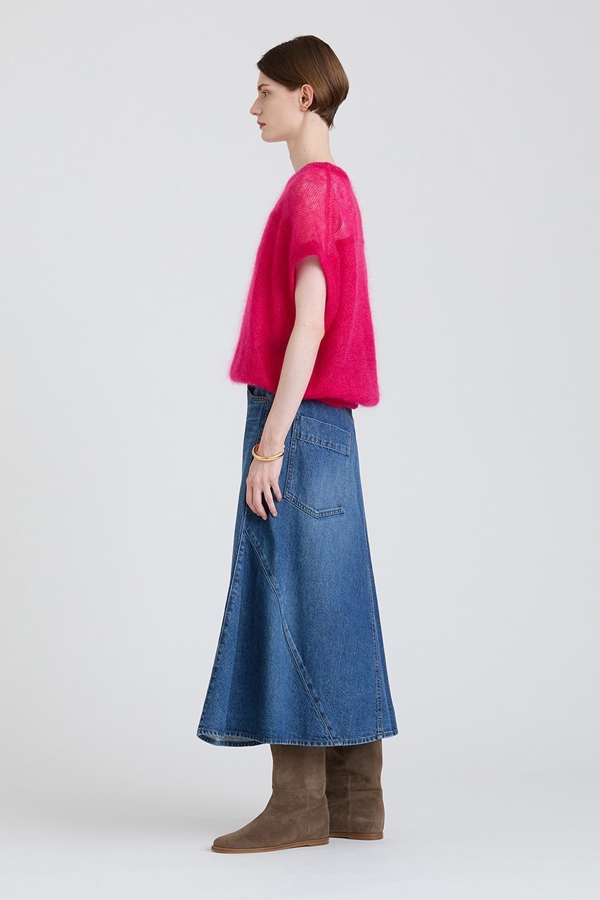 【ハウス オブ ロータス/HOUSE OF LOTUS】の10オンスデニムスカート 人気、トレンドファッション・服の通販 founy(ファニー) 　ファッション　Fashion　レディースファッション　Fashion for Women　スカート　Skirts　デニムスカート・カジュアルスカート　Denim Skirts　ロングスカート　Long Skirts / Maxi & Midi Skirts　エレガント 上品　Elegant　カッティング　Cutting Detail　デニム　Denim, Jeans Material　パッチワーク　Patchwork, Mixed Fabric　フレア　Flare, Flared　ブリーチ　Bleach, Washed Finish　ランダム　Random, Irregular　リメイク　Remake, Reconstructed　ロング　Long, Long-Length　日本製　Made In Japan　other-7|ID: prp329100004131759 ipo3291000000032826061