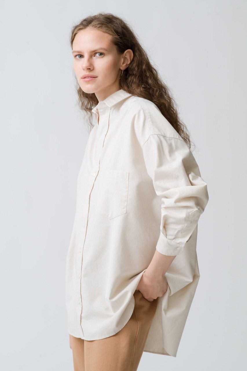 【フランク&アイリーン/Frank&Eileen】のSHIRLEY イタリアンオックスフォード ベージュボタンアップシャツ 人気、トレンドファッション・服の通販 founy(ファニー) 　ファッション　Fashion　レディースファッション　WOMEN　トップス・カットソー　Tops/Tshirt　シャツ/ブラウス　Shirts/Blouses　スリーブ　Sleeve　ボトム　Bottom　ロング　Long　羽織　Haori　other-8|ID: prp329100004131855 ipo3291000000031397438