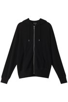 【スリー ドッツ/three dots】のスフレコットン ジップアップフーディー ブラック|ID: prp329100004131886 ipo3291000000032899161