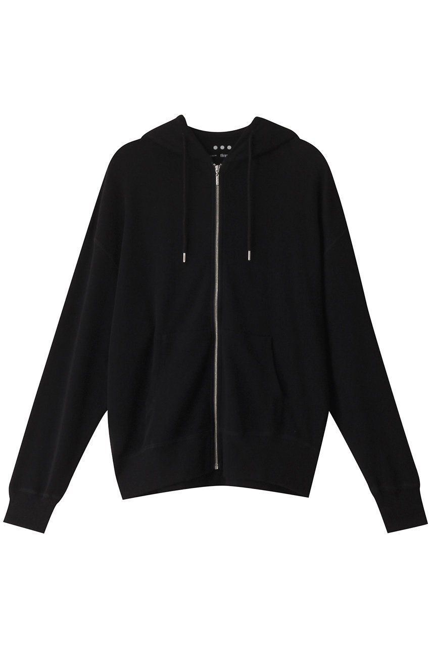 【スリー ドッツ/three dots】のスフレコットン ジップアップフーディー インテリア・キッズ・メンズ・レディースファッション・服の通販 founy(ファニー) 　ファッション　Fashion　レディースファッション　Fashion for Women　トップス・カットソー　Cut & Sew Tops　シャツ・ブラウス・オフィスカジュアル　Elegant Blouses & Button-Ups　レディースパーカー・カジュアルフーディー　Casual Hoodies & Sweatshirts　ロングTシャツ・Tシャツ　Longline T-Shirts & Tees　スウェット・クルーネックトップス　Sweatshirts & Crewnecks / Relaxed Fit Sweat Tops　カットソー・ベーシックTシャツ　Cut-and-Sewn Tops / Stretch Tees & Basics　インド　Indian Textile　ジャケット　Jacket, Outerwear　ブラック|ID: prp329100004131886 ipo3291000000032899161