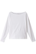 【スリー ドッツ/three dots】のサンデッドジャージー ボートネックロングTシャツ ホワイト|ID: prp329100004131887 ipo3291000000032892684