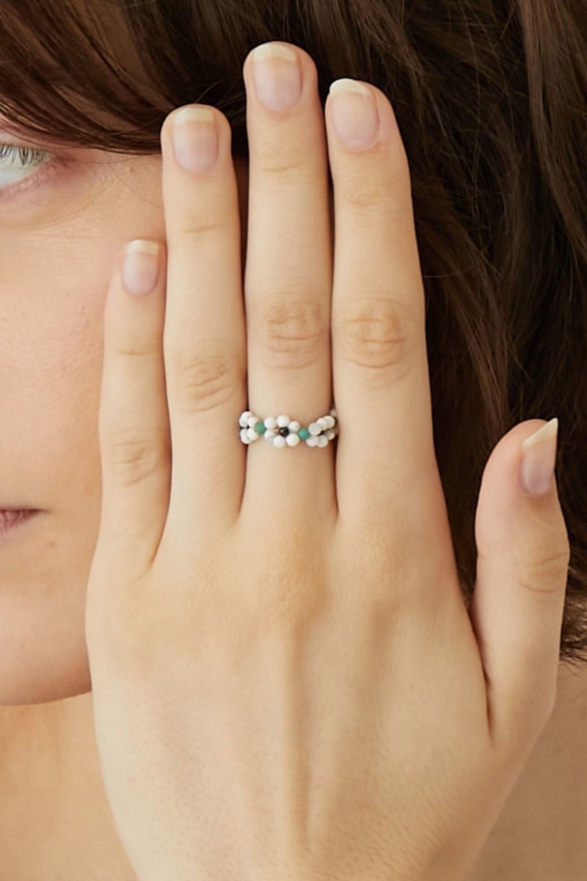 【アルティーダ ウード/ARTIDA OUD】のamulette 「清らかな心へリフレッシュ」ハウライト フラワー リング 人気、トレンドファッション・服の通販 founy(ファニー) 　ファッション　Fashion　レディースファッション　Fashion for Women　ジュエリー　Jewelry　インド　Indian Textile　ターコイズ　Turquoise, Blue-Green　バランス　Balance, Style Balance　フラワー　Flower, Floral　other-2|ID: prp329100004134129 ipo3291000000035611948