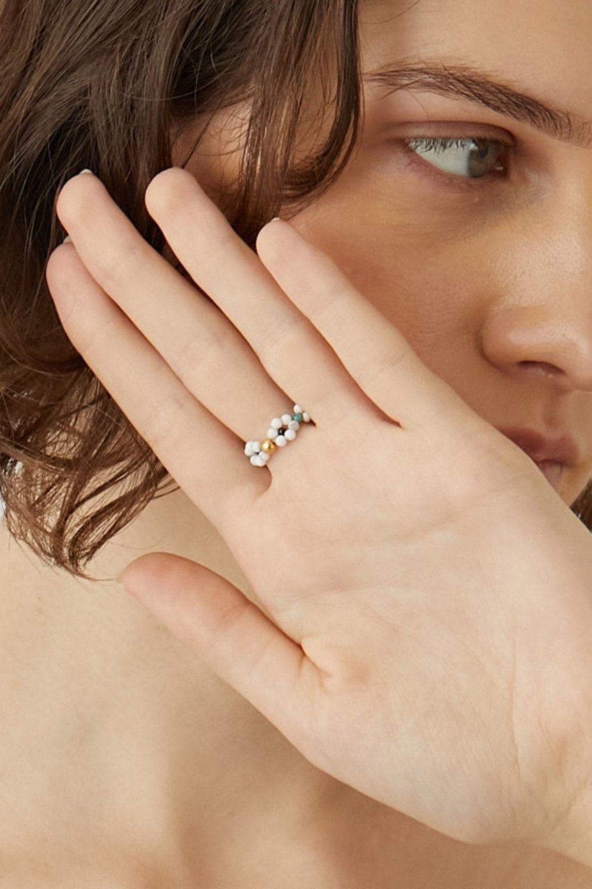 【アルティーダ ウード/ARTIDA OUD】のamulette 「清らかな心へリフレッシュ」ハウライト フラワー リング 人気、トレンドファッション・服の通販 founy(ファニー) 　ファッション　Fashion　レディースファッション　Fashion for Women　ジュエリー　Jewelry　インド　Indian Textile　ターコイズ　Turquoise, Blue-Green　バランス　Balance, Style Balance　フラワー　Flower, Floral　other-8|ID: prp329100004134129 ipo3291000000035611954