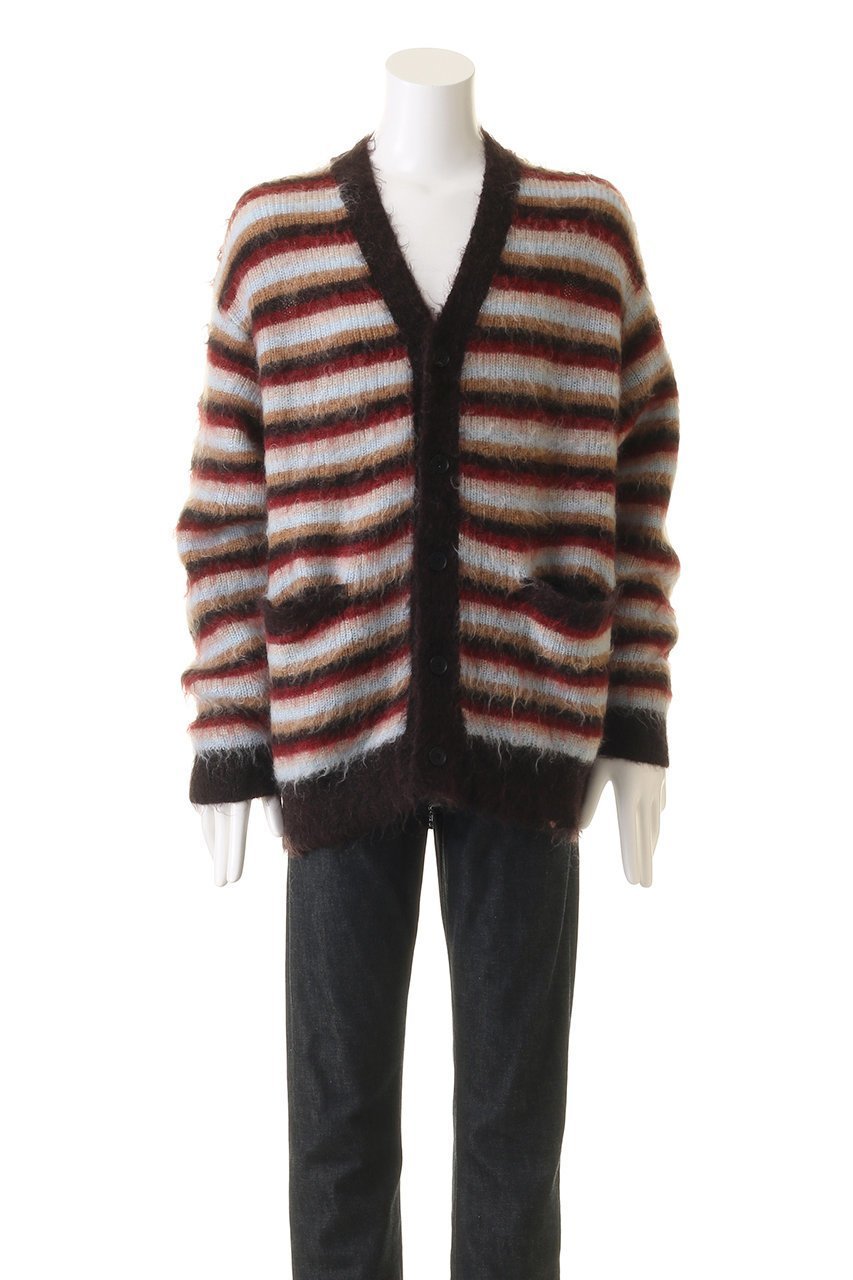 【ヨーク/YOKE】の【UNISEX】モヘアボーダーカーディガン 人気、トレンドファッション・服の通販 founy(ファニー) 　ファッション　Fashion　レディースファッション　Fashion for Women　トップス・カットソー　Cut & Sew Tops　ニット　Knit Tops & Sweaters　カーディガン・羽織り　Layered Style Cardigans　ユニセックス　Unisex, Genderless　なめらか　Smooth, Silky Texture　カーディガン　Cardigan, Knitwear　ボーダー　Border, Stripe　定番　Standard, Basic Item　A/W・秋冬　Autumn/Winter　other-2|ID: prp329100004134158 ipo3291000000035962434