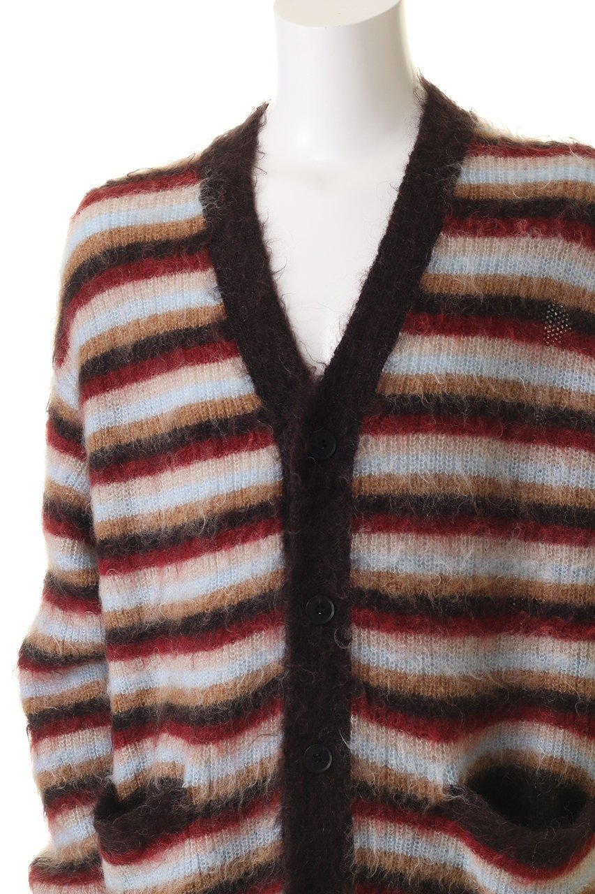 【ヨーク/YOKE】の【UNISEX】モヘアボーダーカーディガン 人気、トレンドファッション・服の通販 founy(ファニー) 　ファッション　Fashion　レディースファッション　Fashion for Women　トップス・カットソー　Cut & Sew Tops　ニット　Knit Tops & Sweaters　カーディガン・羽織り　Layered Style Cardigans　ユニセックス　Unisex, Genderless　なめらか　Smooth, Silky Texture　カーディガン　Cardigan, Knitwear　ボーダー　Border, Stripe　定番　Standard, Basic Item　A/W・秋冬　Autumn/Winter　other-5|ID: prp329100004134158 ipo3291000000035962442