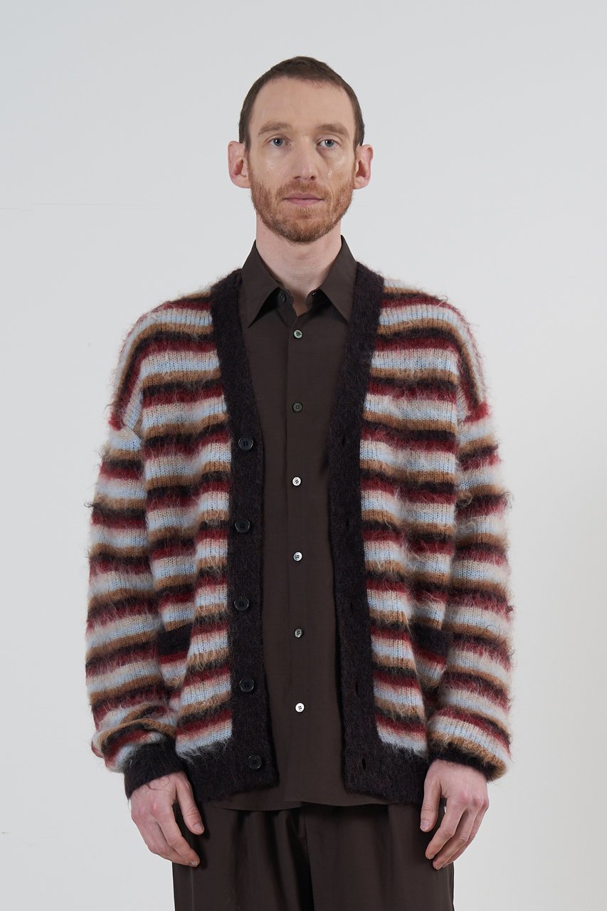 【ヨーク/YOKE】の【UNISEX】モヘアボーダーカーディガン 人気、トレンドファッション・服の通販 founy(ファニー) 　ファッション　Fashion　レディースファッション　Fashion for Women　トップス・カットソー　Cut & Sew Tops　ニット　Knit Tops & Sweaters　カーディガン・羽織り　Layered Style Cardigans　ユニセックス　Unisex, Genderless　なめらか　Smooth, Silky Texture　カーディガン　Cardigan, Knitwear　ボーダー　Border, Stripe　定番　Standard, Basic Item　A/W・秋冬　Autumn/Winter　other-8|ID: prp329100004134158 ipo3291000000035962451