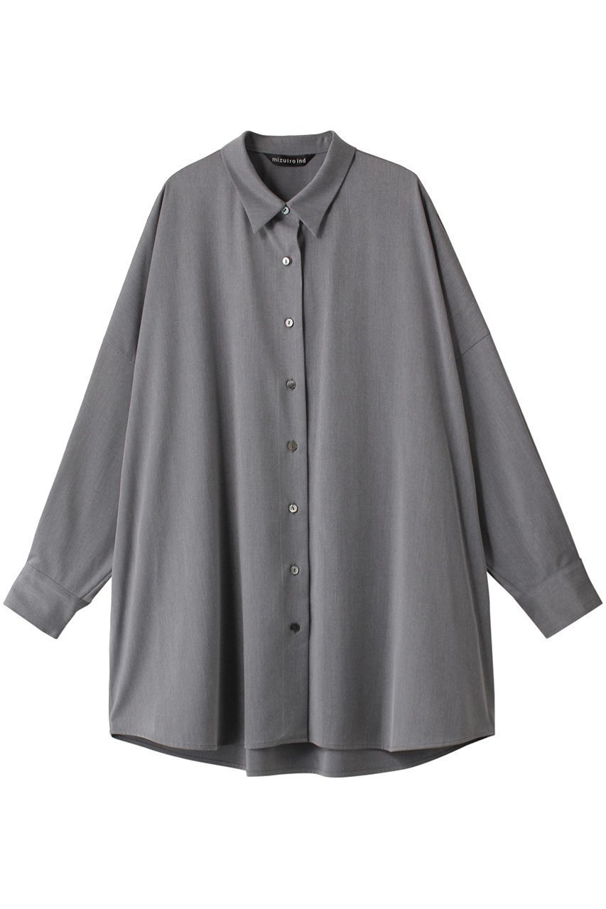 【ミズイロ インド/mizuiro ind】のback cocoon wide shirt シャツ インテリア・キッズ・メンズ・レディースファッション・服の通販 founy(ファニー) 　ファッション　Fashion　レディースファッション　WOMEN　トップス・カットソー　Tops/Tshirt　シャツ/ブラウス　Shirts/Blouses　なめらか　Smooth　ギャザー　Gather　シンプル　Simple　スリーブ　Sleeve　ロング　Long　エレガント 上品　Elegant　NEW・新作・新着・新入荷　New Arrivals　gray|ID: prp329100004134199 ipo3291000000028285372