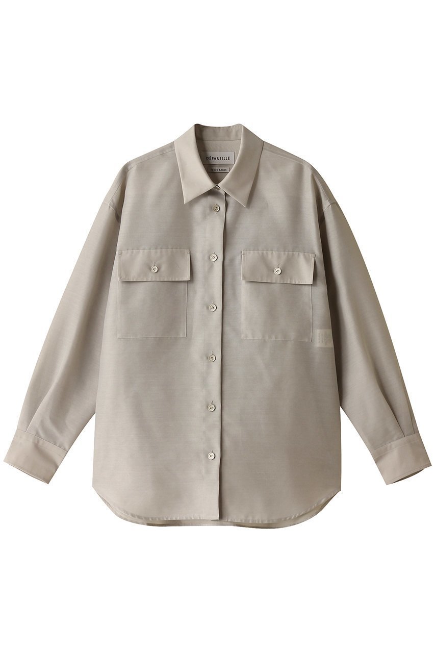 【デパリエ/DEPAREILLE】のオーガンジーシャツ インテリア・キッズ・メンズ・レディースファッション・服の通販 founy(ファニー) 　ファッション　Fashion　レディースファッション　Fashion for Women　トップス・カットソー　Cut & Sew Tops　シャツ・ブラウス・オフィスカジュアル　Elegant Blouses & Button-Ups　オーガンジー　Organza Fabric　シンプル　Simple, Minimal　スリーブ　Sleeve, Long Sleeve / Short Sleeve　ボトム　Bottoms, Lower Wear　ポケット　Pocket, Pocket Detail　ロング　Long, Long-Length　エレガント 上品　Elegant　ベージュ|ID: prp329100004134225 ipo3291000000032900162