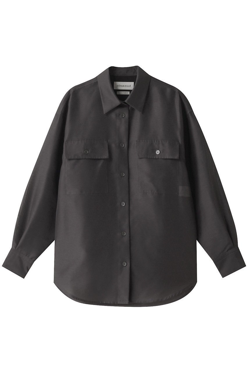 【デパリエ/DEPAREILLE】のオーガンジーシャツ インテリア・キッズ・メンズ・レディースファッション・服の通販 founy(ファニー) 　ファッション　Fashion　レディースファッション　Fashion for Women　トップス・カットソー　Cut & Sew Tops　シャツ・ブラウス・オフィスカジュアル　Elegant Blouses & Button-Ups　オーガンジー　Organza Fabric　シンプル　Simple, Minimal　スリーブ　Sleeve, Long Sleeve / Short Sleeve　ボトム　Bottoms, Lower Wear　ポケット　Pocket, Pocket Detail　ロング　Long, Long-Length　エレガント 上品　Elegant　チャコールグレー|ID: prp329100004134225 ipo3291000000032900165