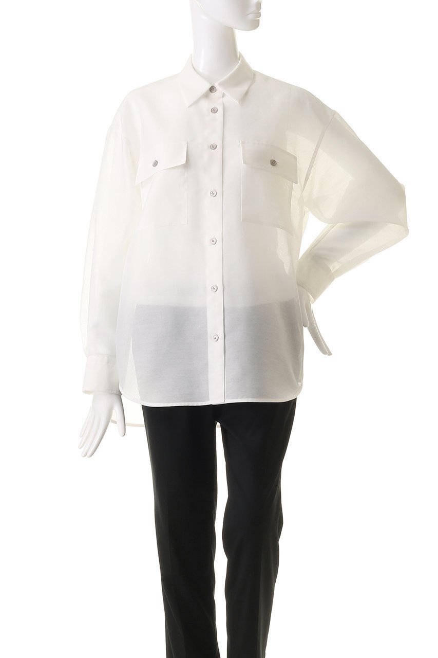 【デパリエ/DEPAREILLE】のオーガンジーシャツ 人気、トレンドファッション・服の通販 founy(ファニー) 　ファッション　Fashion　レディースファッション　Fashion for Women　トップス・カットソー　Cut & Sew Tops　シャツ・ブラウス・オフィスカジュアル　Elegant Blouses & Button-Ups　オーガンジー　Organza Fabric　シンプル　Simple, Minimal　スリーブ　Sleeve, Long Sleeve / Short Sleeve　ボトム　Bottoms, Lower Wear　ポケット　Pocket, Pocket Detail　ロング　Long, Long-Length　エレガント 上品　Elegant　other-2|ID: prp329100004134225 ipo3291000000032900168