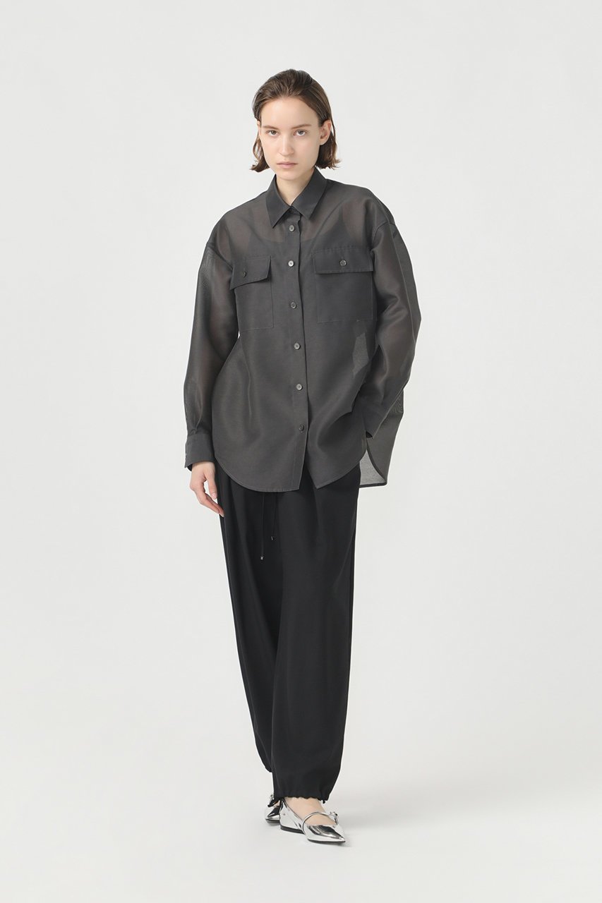 【デパリエ/DEPAREILLE】のオーガンジーシャツ 人気、トレンドファッション・服の通販 founy(ファニー) 　ファッション　Fashion　レディースファッション　Fashion for Women　トップス・カットソー　Cut & Sew Tops　シャツ・ブラウス・オフィスカジュアル　Elegant Blouses & Button-Ups　オーガンジー　Organza Fabric　シンプル　Simple, Minimal　スリーブ　Sleeve, Long Sleeve / Short Sleeve　ボトム　Bottoms, Lower Wear　ポケット　Pocket, Pocket Detail　ロング　Long, Long-Length　エレガント 上品　Elegant　other-7|ID: prp329100004134225 ipo3291000000032900182