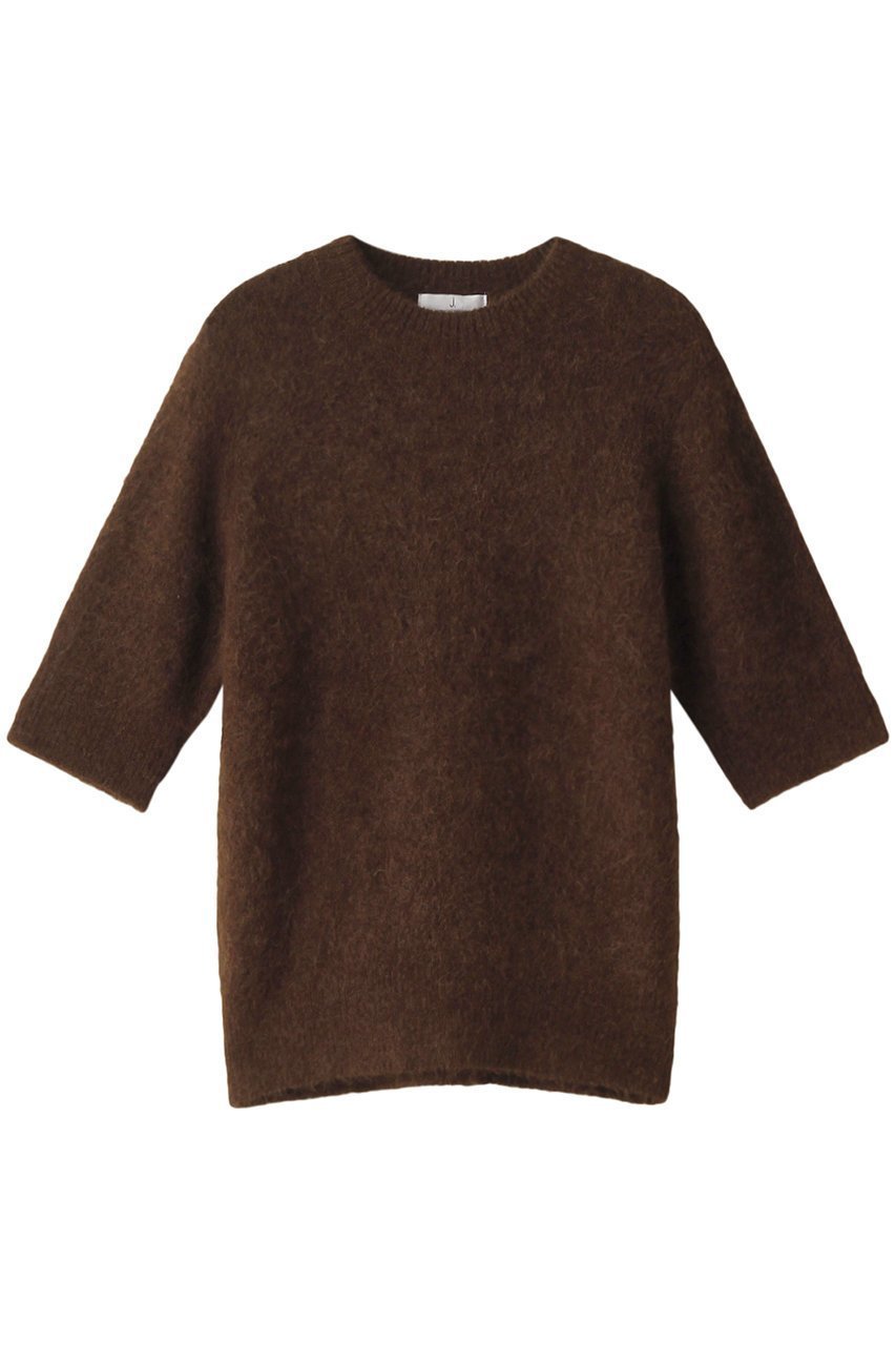 【ジェイドット/j.】のアルパカ混半袖プルオーバー インテリア・キッズ・メンズ・レディースファッション・服の通販 founy(ファニー) 　ファッション　Fashion　レディースファッション　Fashion for Women　トップス・カットソー　Cut & Sew Tops　ニット　Knit Tops & Sweaters　カジュアルプルオーバー・ニットトップス　Pullovers & Knit Tops / Casual Pullovers　シンプル　Simple, Minimal　ストレッチ　Stretch, Stretchy Fabric　スリーブ　Sleeve, Long Sleeve / Short Sleeve　ベビー　Baby, Babywear　リュクス　Luxury, Elegant, High-End, Chic　ビジネス 仕事 通勤　Business / Work / Commuting　半袖　Short Sleeve, Half Sleeve　ブラウン|ID: prp329100004134238 ipo3291000000035962843