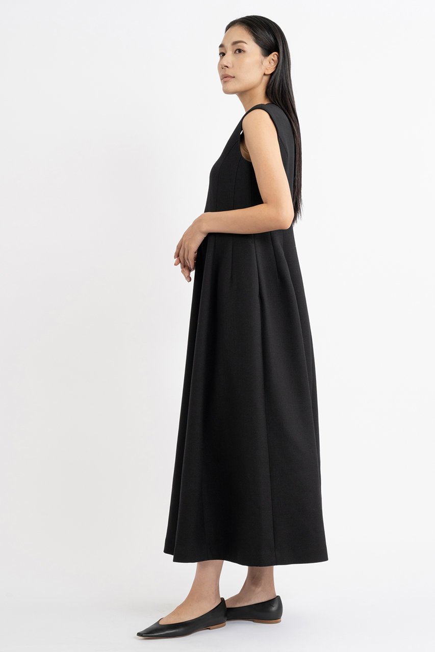 【エステータ/esteta】のウールダブルジョーゼットワンピース 人気、トレンドファッション・服の通販 founy(ファニー) 　ファッション　Fashion　レディースファッション　Fashion for Women　ワンピース　Dresses　チュニック　Tunic Tops & Dresses　インナー　Innerwear　ジョーゼット　Georgette, Semi-Sheer Fabric　ダブル　Double, Double-Breasted　チュニック　Tunic, Long Top　ノースリーブ　Sleeveless, No-Sleeve　フレア　Flare, Flared　ロング　Long, Long-Length　other-6|ID: prp329100004134239 ipo3291000000032893019