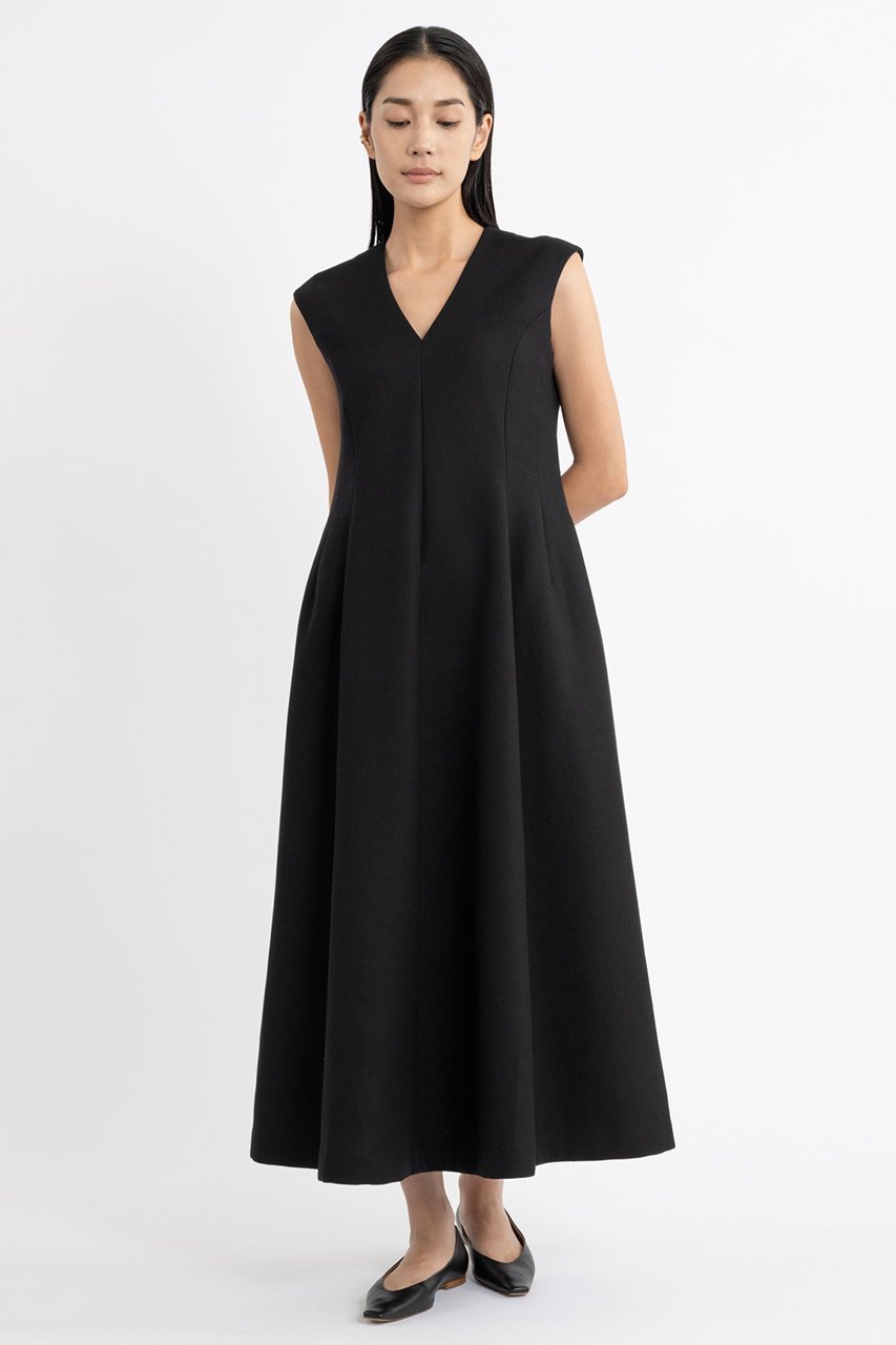 【エステータ/esteta】のウールダブルジョーゼットワンピース 人気、トレンドファッション・服の通販 founy(ファニー) 　ファッション　Fashion　レディースファッション　Fashion for Women　ワンピース　Dresses　チュニック　Tunic Tops & Dresses　インナー　Innerwear　ジョーゼット　Georgette, Semi-Sheer Fabric　ダブル　Double, Double-Breasted　チュニック　Tunic, Long Top　ノースリーブ　Sleeveless, No-Sleeve　フレア　Flare, Flared　ロング　Long, Long-Length　other-8|ID: prp329100004134239 ipo3291000000032893023