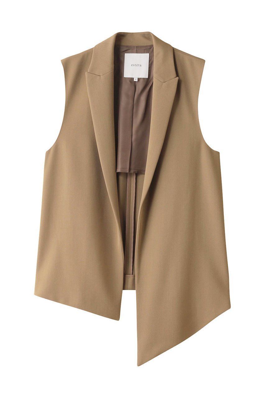 【エステータ/esteta】のウールギャバジンジレ インテリア・キッズ・メンズ・レディースファッション・服の通販 founy(ファニー) ファッション Fashion レディースファッション Fashion for Women アウター Coat / Outerwear Collection レディースジャケット・軽アウター Jackets アシンメトリー Asymmetrical Style エレガント 上品 Elegant カットソー Cut and Sewn Top ジャケット Jacket, Outerwear ベスト Vest, Waistcoat トップベージュ|ID: prp329100004134240 ipo3291000000032950546