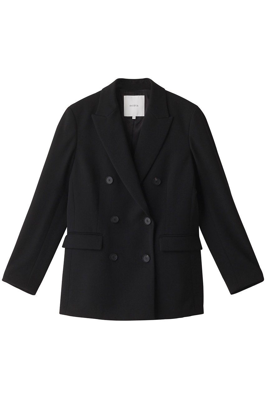 【エステータ/esteta】のウールギャバジンジャケット インテリア・キッズ・メンズ・レディースファッション・服の通販 founy(ファニー) 　ファッション　Fashion　レディースファッション　Fashion for Women　アウター　Coat / Outerwear Collection　レディースジャケット・軽アウター　Jackets　エレガント 上品　Elegant　シェイプ　Shape, Slim Fit　ジャケット　Jacket, Outerwear　スタイリッシュ　Stylish, Fashionable　スリーブ　Sleeve, Long Sleeve / Short Sleeve　ロング　Long, Long-Length　A/W・秋冬　Autumn/Winter　ブラック|ID: prp329100004134241 ipo3291000000032950587