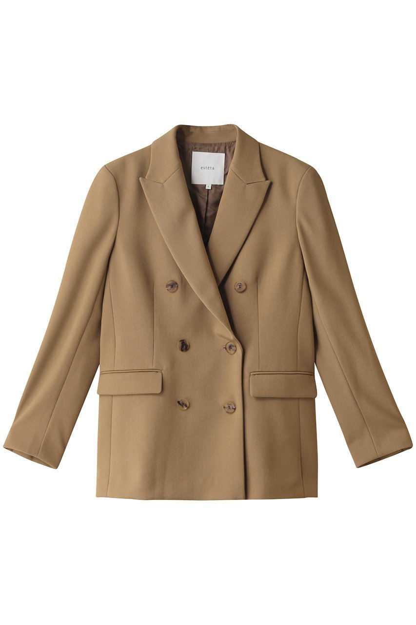 【エステータ/esteta】のウールギャバジンジャケット インテリア・キッズ・メンズ・レディースファッション・服の通販 founy(ファニー) 　ファッション　Fashion　レディースファッション　Fashion for Women　アウター　Coat / Outerwear Collection　レディースジャケット・軽アウター　Jackets　エレガント 上品　Elegant　シェイプ　Shape, Slim Fit　ジャケット　Jacket, Outerwear　スタイリッシュ　Stylish, Fashionable　スリーブ　Sleeve, Long Sleeve / Short Sleeve　ロング　Long, Long-Length　A/W・秋冬　Autumn/Winter　トップベージュ|ID: prp329100004134241 ipo3291000000032950592