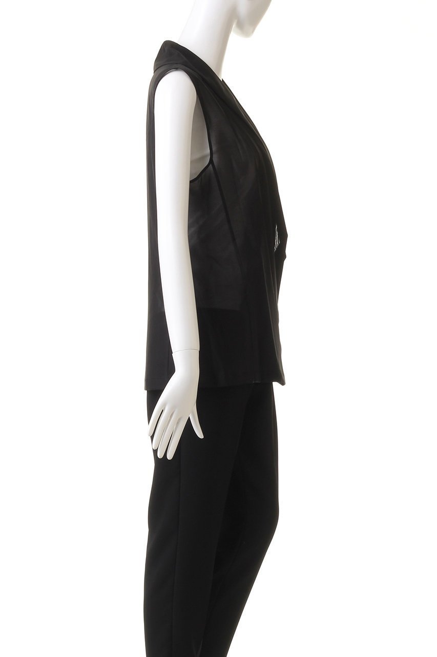 【エステータ/esteta】のコットンオーガンジーブラウス 人気、トレンドファッション・服の通販 founy(ファニー) 　ファッション　Fashion　レディースファッション　WOMEN　トップス・カットソー　Tops/Tshirt　キャミソール / ノースリーブ　No Sleeves　シャツ/ブラウス　Shirts/Blouses　オーガンジー　Organdy　シアー　Sheer　ショール　Shawl　ジャケット　Jacket　スリーブ　Sleeve　ノースリーブ　No Sleeve　フェミニン　Feminine　ロング　Long　other-3|ID: prp329100004134242 ipo3291000000031405953