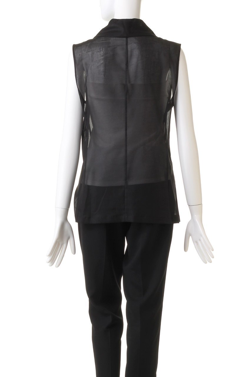 【エステータ/esteta】のコットンオーガンジーブラウス 人気、トレンドファッション・服の通販 founy(ファニー) 　ファッション　Fashion　レディースファッション　WOMEN　トップス・カットソー　Tops/Tshirt　キャミソール / ノースリーブ　No Sleeves　シャツ/ブラウス　Shirts/Blouses　オーガンジー　Organdy　シアー　Sheer　ショール　Shawl　ジャケット　Jacket　スリーブ　Sleeve　ノースリーブ　No Sleeve　フェミニン　Feminine　ロング　Long　other-4|ID: prp329100004134242 ipo3291000000031405955