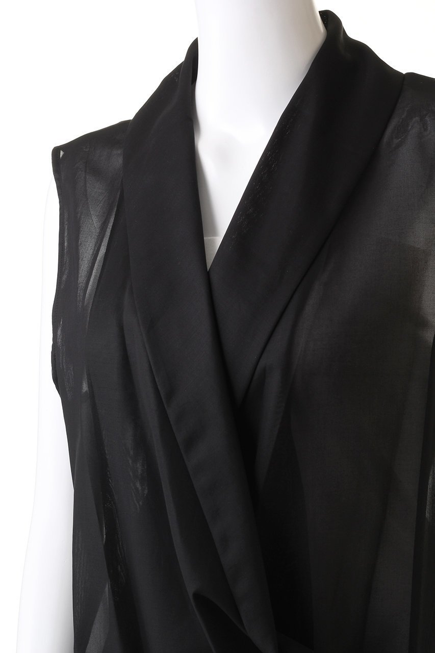 【エステータ/esteta】のコットンオーガンジーブラウス 人気、トレンドファッション・服の通販 founy(ファニー) 　ファッション　Fashion　レディースファッション　WOMEN　トップス・カットソー　Tops/Tshirt　キャミソール / ノースリーブ　No Sleeves　シャツ/ブラウス　Shirts/Blouses　オーガンジー　Organdy　シアー　Sheer　ショール　Shawl　ジャケット　Jacket　スリーブ　Sleeve　ノースリーブ　No Sleeve　フェミニン　Feminine　ロング　Long　other-5|ID: prp329100004134242 ipo3291000000031405957