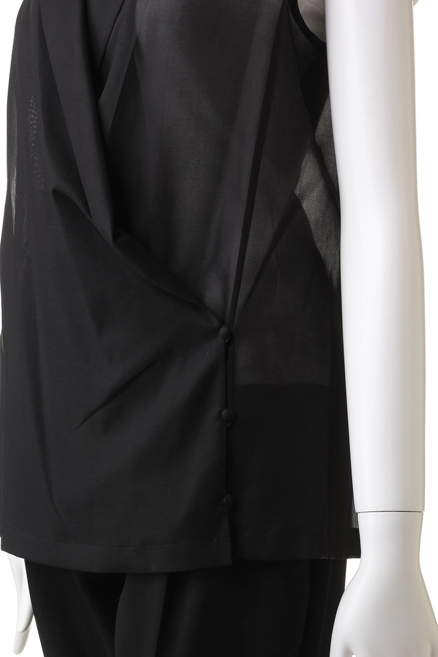 【エステータ/esteta】のコットンオーガンジーブラウス 人気、トレンドファッション・服の通販 founy(ファニー) 　ファッション　Fashion　レディースファッション　WOMEN　トップス・カットソー　Tops/Tshirt　キャミソール / ノースリーブ　No Sleeves　シャツ/ブラウス　Shirts/Blouses　オーガンジー　Organdy　シアー　Sheer　ショール　Shawl　ジャケット　Jacket　スリーブ　Sleeve　ノースリーブ　No Sleeve　フェミニン　Feminine　ロング　Long　other-6|ID: prp329100004134242 ipo3291000000031405959