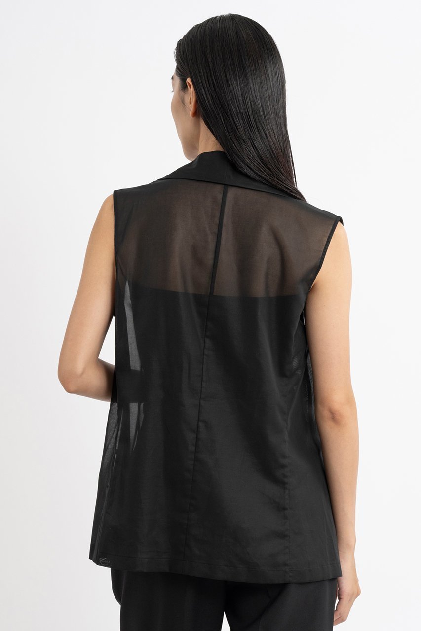 【エステータ/esteta】のコットンオーガンジーブラウス 人気、トレンドファッション・服の通販 founy(ファニー) 　ファッション　Fashion　レディースファッション　WOMEN　トップス・カットソー　Tops/Tshirt　キャミソール / ノースリーブ　No Sleeves　シャツ/ブラウス　Shirts/Blouses　オーガンジー　Organdy　シアー　Sheer　ショール　Shawl　ジャケット　Jacket　スリーブ　Sleeve　ノースリーブ　No Sleeve　フェミニン　Feminine　ロング　Long　other-7|ID: prp329100004134242 ipo3291000000031405961