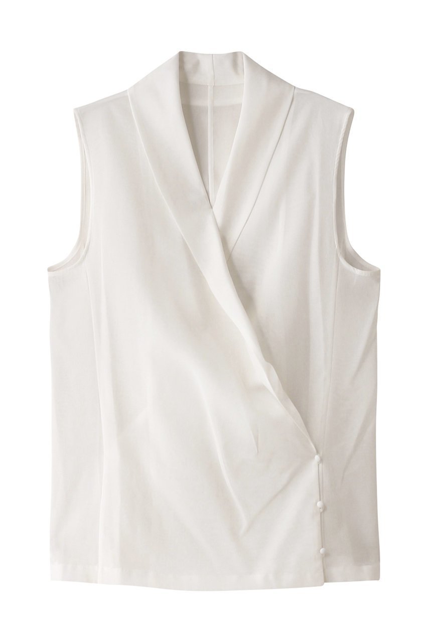 【エステータ/esteta】のコットンオーガンジーブラウス インテリア・キッズ・メンズ・レディースファッション・服の通販 founy(ファニー) ファッション Fashion レディースファッション Fashion for Women トップス・カットソー Cut & Sew Tops キャミソール&ノースリーブ Camisoles & Sleeveless Tops シャツ・ブラウス・オフィスカジュアル Elegant Blouses & Button-Ups オーガンジー Organza Fabric シアー Sheer, See-Through ショール Shawl, Wrap ジャケット Jacket, Outerwear スリーブ Sleeve, Long Sleeve / Short Sleeve ノースリーブ Sleeveless, No-Sleeve フェミニン Feminine, Girly ロング Long, Long-Length ホワイト|ID: prp329100004134242 ipo3291000000035063730