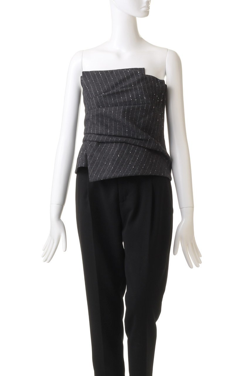 【エステータ/esteta】のストライプシークインビスチェ 人気、トレンドファッション・服の通販 founy(ファニー) 　ファッション　Fashion　レディースファッション　WOMEN　トップス・カットソー　Tops/Tshirt　キャミソール / ノースリーブ　No Sleeves　シャツ/ブラウス　Shirts/Blouses　ビスチェ　Bustier　アシンメトリー　Asymmetry　インナー　Inner　ギャザー　Gather　シンプル　Simple　ストライプ　Stripe　ノースリーブ　No Sleeve　ビスチェ　Bustier　A/W・秋冬　Aw・Autumn/Winter・Fw・Fall-Winter　other-2|ID: prp329100004134246 ipo3291000000031405998