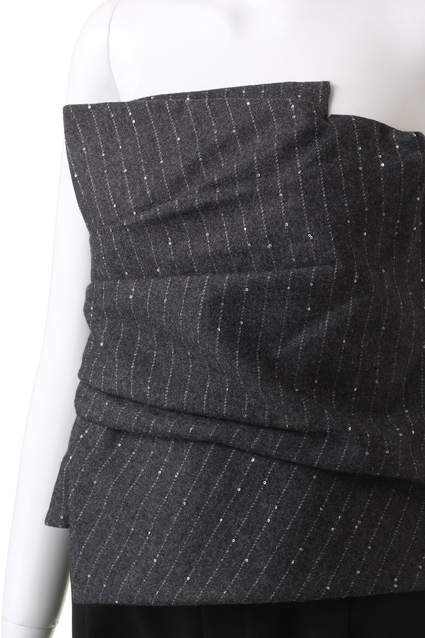 【エステータ/esteta】のストライプシークインビスチェ 人気、トレンドファッション・服の通販 founy(ファニー) 　ファッション　Fashion　レディースファッション　WOMEN　トップス・カットソー　Tops/Tshirt　キャミソール / ノースリーブ　No Sleeves　シャツ/ブラウス　Shirts/Blouses　ビスチェ　Bustier　アシンメトリー　Asymmetry　インナー　Inner　ギャザー　Gather　シンプル　Simple　ストライプ　Stripe　ノースリーブ　No Sleeve　ビスチェ　Bustier　A/W・秋冬　Aw・Autumn/Winter・Fw・Fall-Winter　other-5|ID: prp329100004134246 ipo3291000000031406003