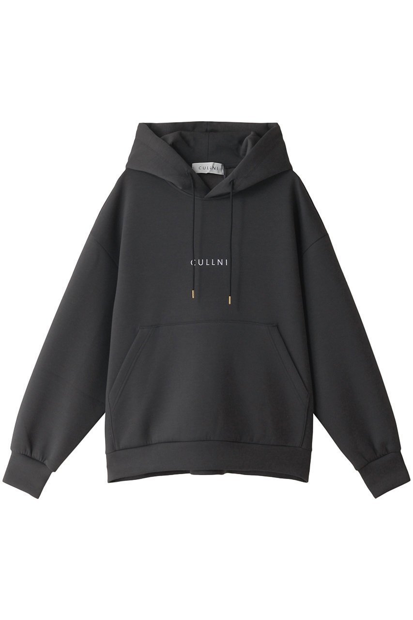 【クルニ/CULLNI】の【UNISEX】CULLNI ロゴ エンブロイダリー フーディー インテリア・キッズ・メンズ・レディースファッション・服の通販 founy(ファニー) 　ファッション　Fashion　レディースファッション　Fashion for Women　トップス・カットソー　Cut & Sew Tops　シャツ・ブラウス・オフィスカジュアル　Elegant Blouses & Button-Ups　レディースパーカー・カジュアルフーディー　Casual Hoodies & Sweatshirts　ロングTシャツ・Tシャツ　Longline T-Shirts & Tees　スウェット・クルーネックトップス　Sweatshirts & Crewnecks / Relaxed Fit Sweat Tops　カットソー・ベーシックTシャツ　Cut-and-Sewn Tops / Stretch Tees & Basics　ユニセックス　Unisex, Genderless　エンブロイダリー　Embroidery Design　シンプル　Simple, Minimal　ドローコード　Drawcord, Drawstring Cord　フォルム　Silhouette, Form　フロント　Front, Front Design　ポケット　Pocket, Pocket Detail　今季　This Season, Current Season　定番　Standard, Basic Item　チャコール|ID: prp329100004134248 ipo3291000000032899284