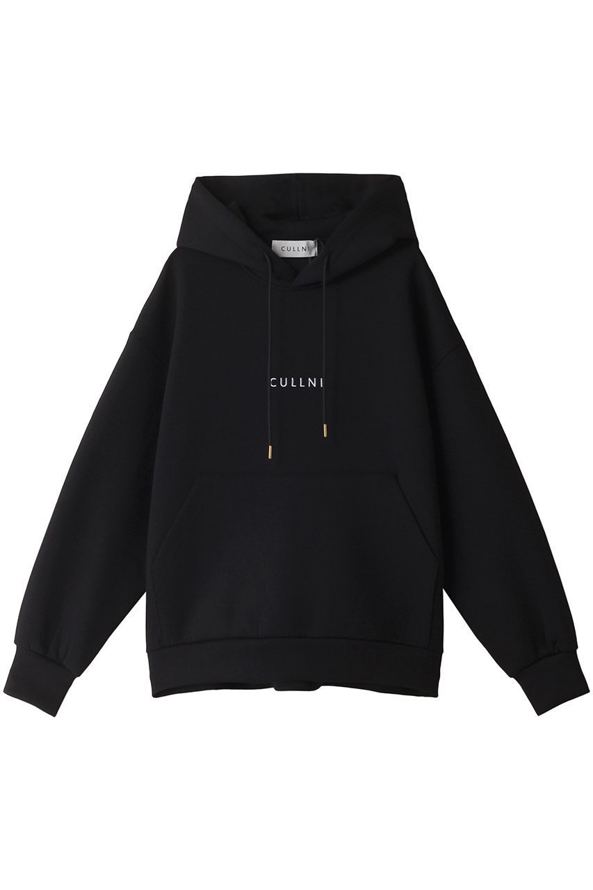 【クルニ/CULLNI】の【UNISEX】CULLNI ロゴ エンブロイダリー フーディー インテリア・キッズ・メンズ・レディースファッション・服の通販 founy(ファニー) 　ファッション　Fashion　レディースファッション　Fashion for Women　トップス・カットソー　Cut & Sew Tops　シャツ・ブラウス・オフィスカジュアル　Elegant Blouses & Button-Ups　レディースパーカー・カジュアルフーディー　Casual Hoodies & Sweatshirts　ロングTシャツ・Tシャツ　Longline T-Shirts & Tees　スウェット・クルーネックトップス　Sweatshirts & Crewnecks / Relaxed Fit Sweat Tops　カットソー・ベーシックTシャツ　Cut-and-Sewn Tops / Stretch Tees & Basics　ユニセックス　Unisex, Genderless　エンブロイダリー　Embroidery Design　シンプル　Simple, Minimal　ドローコード　Drawcord, Drawstring Cord　フォルム　Silhouette, Form　フロント　Front, Front Design　ポケット　Pocket, Pocket Detail　今季　This Season, Current Season　定番　Standard, Basic Item　ブラック|ID: prp329100004134248 ipo3291000000032899287