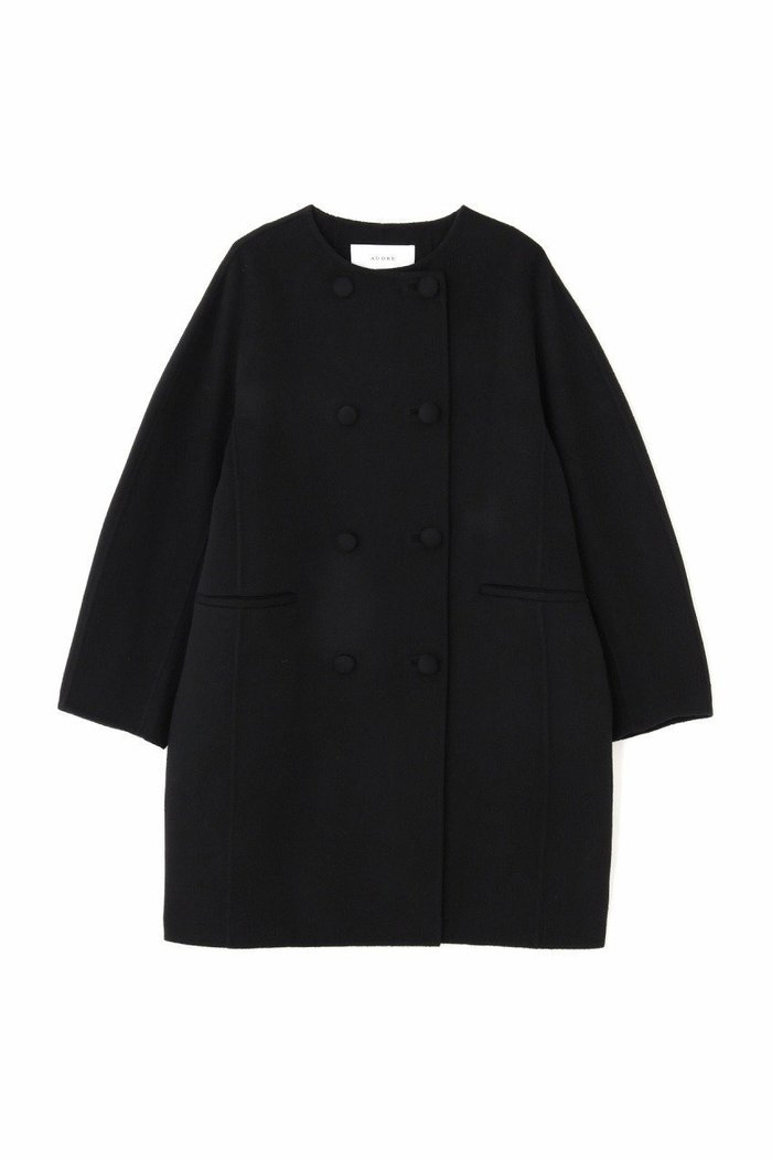 【アドーア/ADORE】のピュアカシミヤノーカラーコート インテリア・キッズ・メンズ・レディースファッション・服の通販 founy(ファニー) https://founy.com/ ファッション Fashion レディースファッション Fashion for Women アウター Coat / Outerwear Collection コート・ロングコート・ピーコート Long Coats, Peacoats & More ダブル Double, Double-Breasted パターン Pattern, Design Print ロング Long, Long-Length |ID: prp329100004135661 ipo3291000000034336548