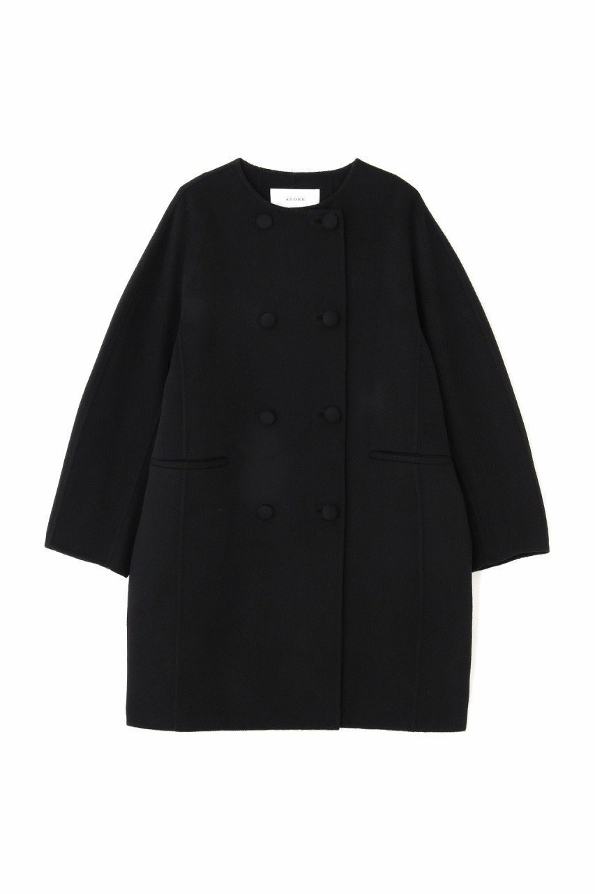 【アドーア/ADORE】のピュアカシミヤノーカラーコート インテリア・キッズ・メンズ・レディースファッション・服の通販 founy(ファニー)  ファッション Fashion レディースファッション Fashion for Women アウター Coat / Outerwear Collection コート・ロングコート・ピーコート Long Coats, Peacoats & More ダブル Double, Double-Breasted パターン Pattern, Design Print ロング Long, Long-Length ブラック|ID: prp329100004135661 ipo3291000000034336549