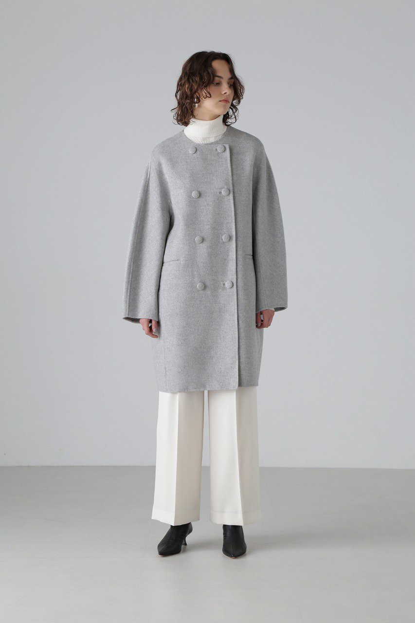 【アドーア/ADORE】のピュアカシミヤノーカラーコート 人気、トレンドファッション・服の通販 founy(ファニー)  ファッション Fashion レディースファッション Fashion for Women アウター Coat / Outerwear Collection コート・ロングコート・ピーコート Long Coats, Peacoats & More ダブル Double, Double-Breasted パターン Pattern, Design Print ロング Long, Long-Length other-8|ID: prp329100004135661 ipo3291000000034336561