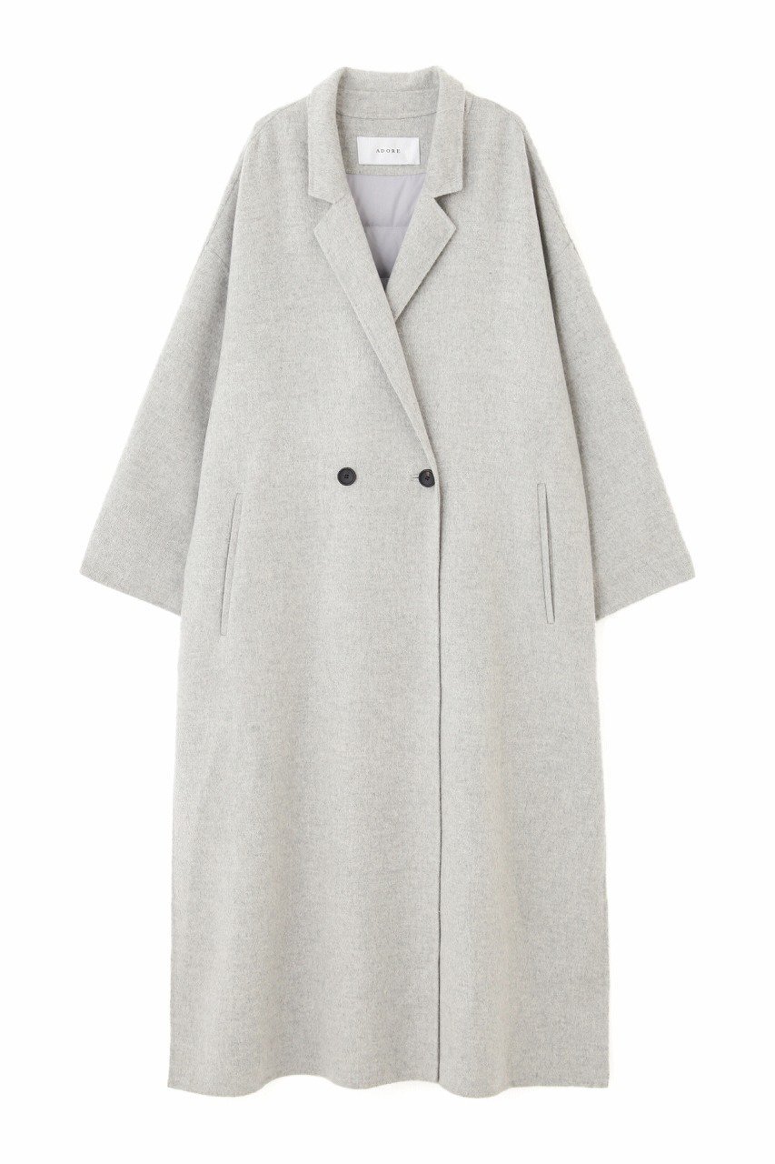 【アドーア/ADORE】のピュアカシミヤコート インテリア・キッズ・メンズ・レディースファッション・服の通販 founy(ファニー) ファッション Fashion レディースファッション Fashion for Women アウター Coat / Outerwear Collection コート・ロングコート・ピーコート Long Coats, Peacoats & More エレガント 上品 Elegant カッティング Cutting Detail ダブル Double, Double-Breasted パターン Pattern, Design Print フィット Fit, Slim Fit フォルム Silhouette, Form モダン Modern, Contemporary ヨーク Yoke, Yoke Design ロング Long, Long-Length グレー|ID: prp329100004135662 ipo3291000000035695829