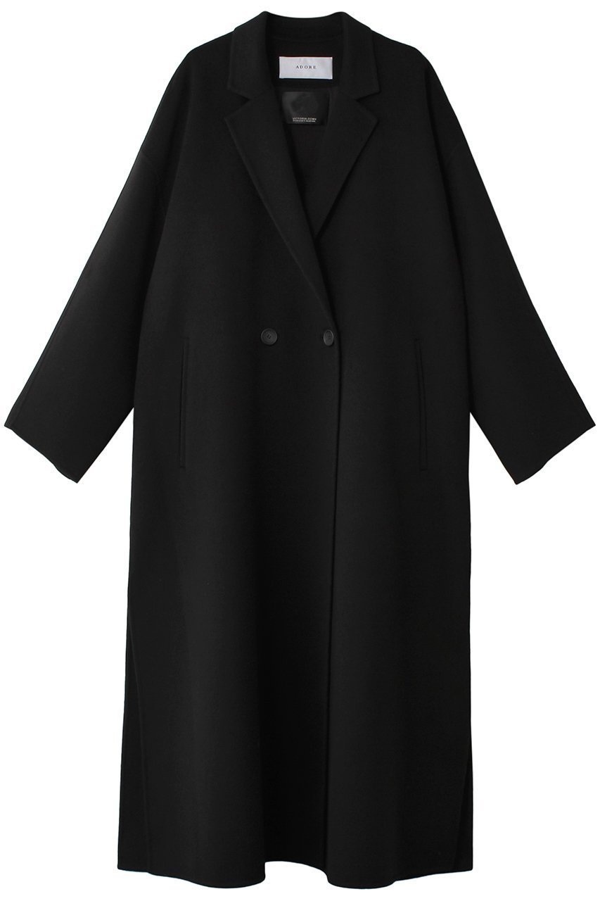 【アドーア/ADORE】のピュアカシミヤコート インテリア・キッズ・メンズ・レディースファッション・服の通販 founy(ファニー) ファッション Fashion レディースファッション Fashion for Women アウター Coat / Outerwear Collection コート・ロングコート・ピーコート Long Coats, Peacoats & More エレガント 上品 Elegant カッティング Cutting Detail ダブル Double, Double-Breasted パターン Pattern, Design Print フィット Fit, Slim Fit フォルム Silhouette, Form モダン Modern, Contemporary ヨーク Yoke, Yoke Design ロング Long, Long-Length ブラック|ID: prp329100004135662 ipo3291000000035695830