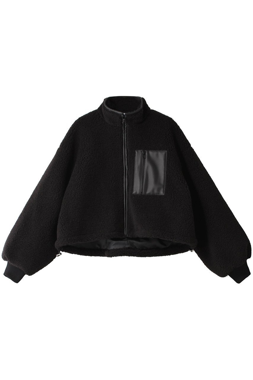 【サードマガジン/THIRD MAGAZINE】のTHIRD MAGAZINE×mikomori /ボアボクシーブルゾン インテリア・キッズ・メンズ・レディースファッション・服の通販 founy(ファニー) 　ファッション　Fashion　レディースファッション　Fashion for Women　アウター　Coat / Outerwear Collection　レディースジャケット・軽アウター　Jackets　ブルゾンジャケット・スポーティアウター　Blouson Jackets　ジャケット　Jacket, Outerwear　スタンド　Stand Collar, Upright Stand　トリミング　Trimming, Decorative Edge　バランス　Balance, Style Balance　フェイクレザー　Faux Leather, PU Leather　フロント　Front, Front Design　ブルゾン　Blouson, Bomber Jacket　ポケット　Pocket, Pocket Detail　ブラック|ID: prp329100004135702 ipo3291000000035970931