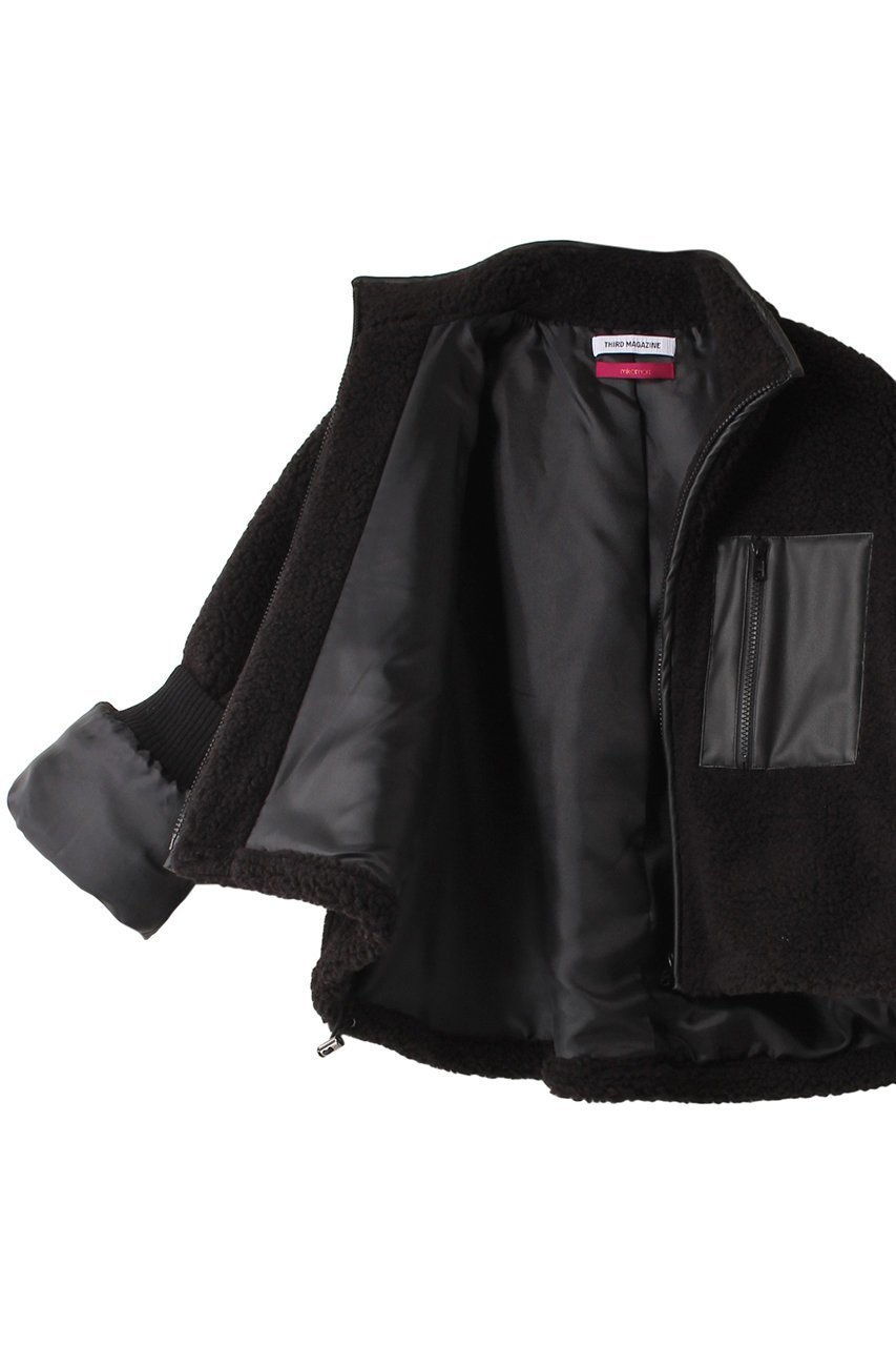 【サードマガジン/THIRD MAGAZINE】のTHIRD MAGAZINE×mikomori /ボアボクシーブルゾン 人気、トレンドファッション・服の通販 founy(ファニー) 　ファッション　Fashion　レディースファッション　Fashion for Women　アウター　Coat / Outerwear Collection　レディースジャケット・軽アウター　Jackets　ブルゾンジャケット・スポーティアウター　Blouson Jackets　ジャケット　Jacket, Outerwear　スタンド　Stand Collar, Upright Stand　トリミング　Trimming, Decorative Edge　バランス　Balance, Style Balance　フェイクレザー　Faux Leather, PU Leather　フロント　Front, Front Design　ブルゾン　Blouson, Bomber Jacket　ポケット　Pocket, Pocket Detail　other-6|ID: prp329100004135702 ipo3291000000035970936