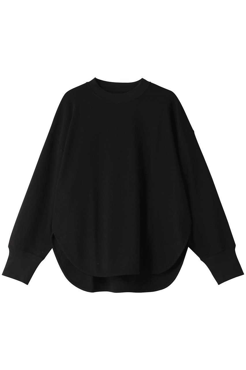 【スリー ドッツ/three dots】のコンパクトパイル ルーズプルオーバー インテリア・キッズ・メンズ・レディースファッション・服の通販 founy(ファニー) 　ファッション　Fashion　レディースファッション　Fashion for Women　トップス・カットソー　Cut & Sew Tops　シャツ・ブラウス・オフィスカジュアル　Elegant Blouses & Button-Ups　ロングTシャツ・Tシャツ　Longline T-Shirts & Tees　カジュアルプルオーバー・ニットトップス　Pullovers & Knit Tops / Casual Pullovers　カットソー・ベーシックTシャツ　Cut-and-Sewn Tops / Stretch Tees & Basics　コンパクト　Compact, Small Size　スリーブ　Sleeve, Long Sleeve / Short Sleeve　ロング　Long, Long-Length　エレガント 上品　Elegant　ブラック|ID: prp329100004137267 ipo3291000000032898113