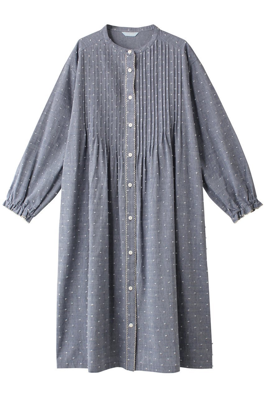 【キッドブルー/KID BLUE】のオーガニックドビードットナイティ インテリア・キッズ・メンズ・レディースファッション・服の通販 founy(ファニー) 　ファッション　Fashion　レディースファッション　Fashion for Women　トップス・カットソー　Cut & Sew Tops　なめらか　Smooth, Silky Texture　ドット　Polka Dot, Dot Pattern　パジャマ　Pajamas, Sleepwear　フェミニン　Feminine, Girly　フリル　Frill, Ruffle　プリント　Print, Printed Pattern　プリーツ　Pleats, Pleated　リラックス　Relax, Relaxed Fit　再入荷　Restock / Back in Stock　ネイビー|ID: prp329100004137276 ipo3291000000035126132