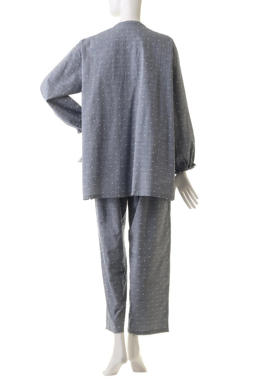 【キッドブルー/KID BLUE】のオーガニックドビードットパジャマ 人気、トレンドファッション・服の通販 founy(ファニー) 　ファッション　Fashion　レディースファッション　Fashion for Women　トップス・カットソー　Cut & Sew Tops　ドット　Polka Dot, Dot Pattern　パジャマ　Pajamas, Sleepwear　フェミニン　Feminine, Girly　フリル　Frill, Ruffle　プリント　Print, Printed Pattern　プリーツ　Pleats, Pleated　リラックス　Relax, Relaxed Fit　再入荷　Restock / Back in Stock　other-4|ID: prp329100004137277 ipo3291000000035125791