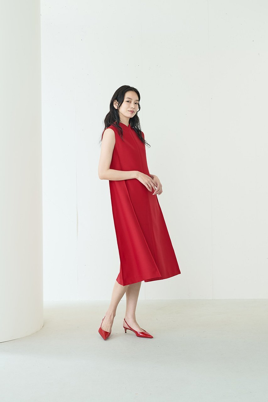【ジェイドット/j.】の二重織り構築ワンピース 人気、トレンドファッション・服の通販 founy(ファニー) 　ファッション　Fashion　レディースファッション　Fashion for Women　ワンピース　Dresses　チュニック　Tunic Tops & Dresses　コンパクト　Compact, Small Size　シューズ　Shoes, Footwear　チュニック　Tunic, Long Top　ドット　Polka Dot, Dot Pattern　フィット　Fit, Slim Fit　フレア　Flare, Flared　プリーツ　Pleats, Pleated　other-7|ID: prp329100004137282 ipo3291000000032893142